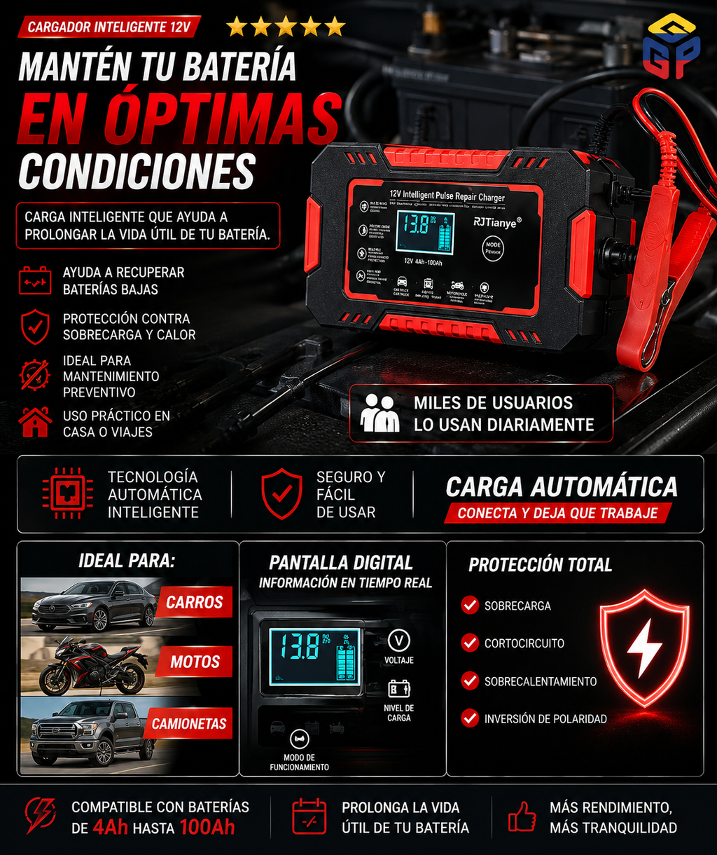 cargador bateria de carro 12v