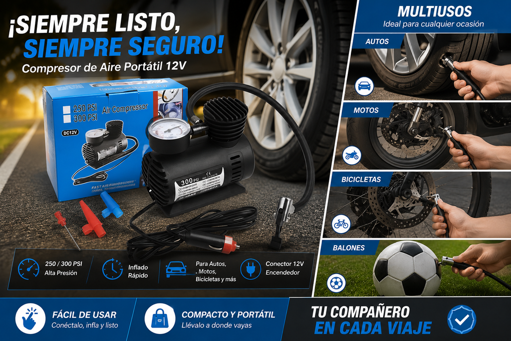 Mini Compresor Portátil Inflador De Aire