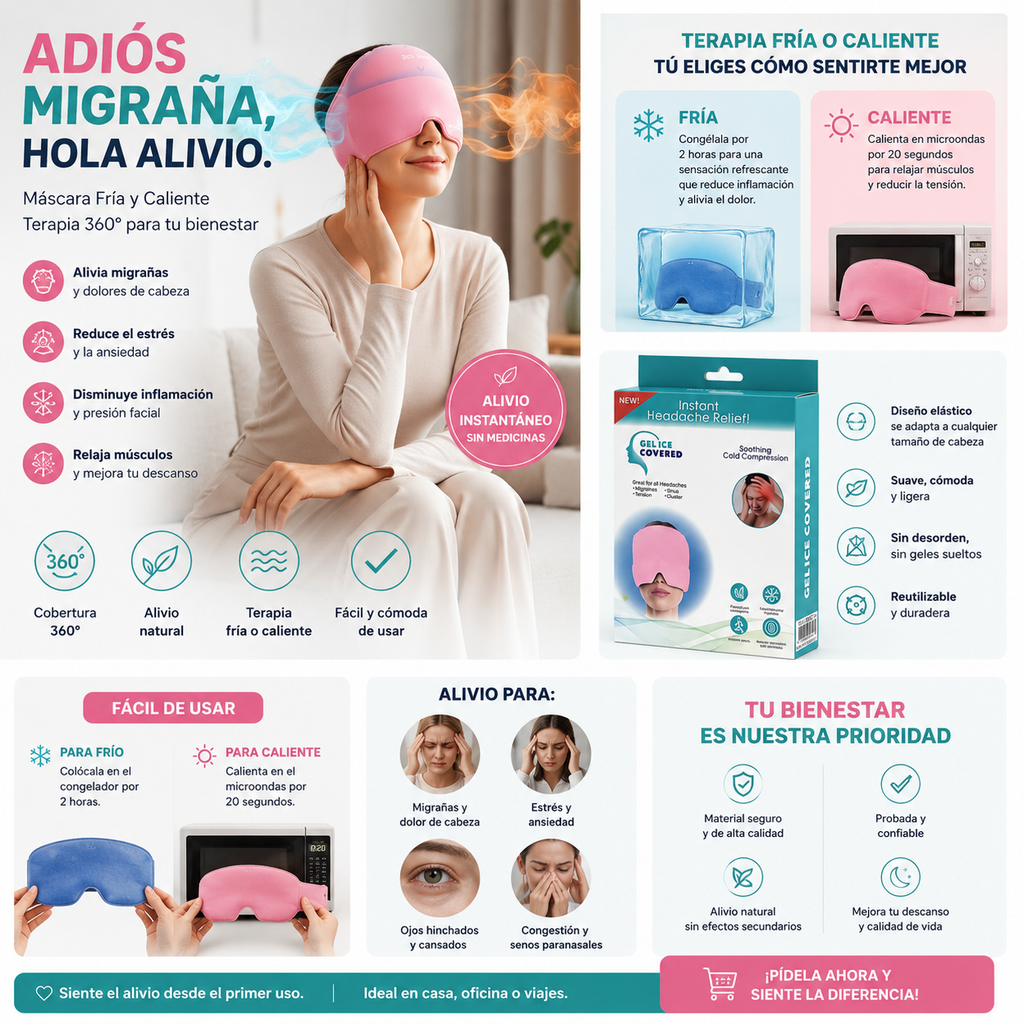 Mascara fría y caliente para migraña