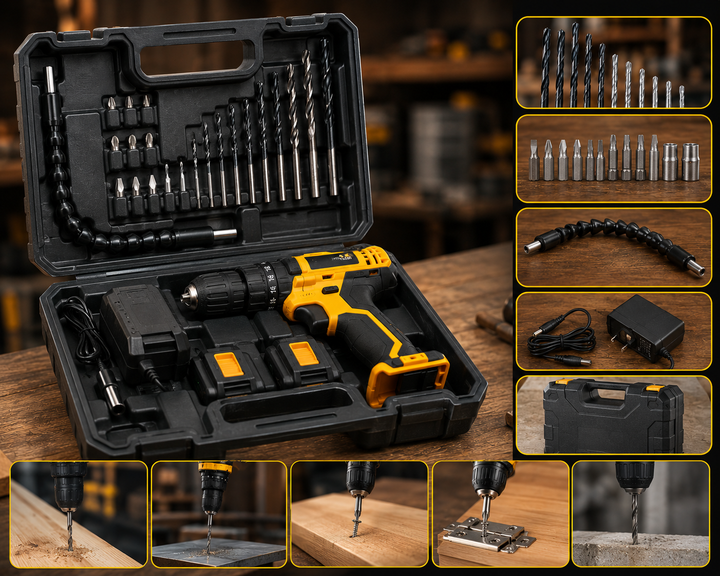 Kit de taladro inalambrico 2 baterias